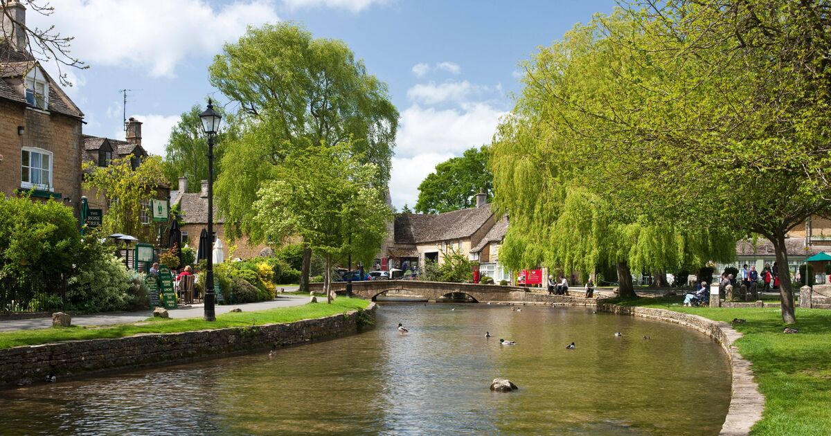 Christmas village in ‘Venice of the Cotswolds’ with floating trees