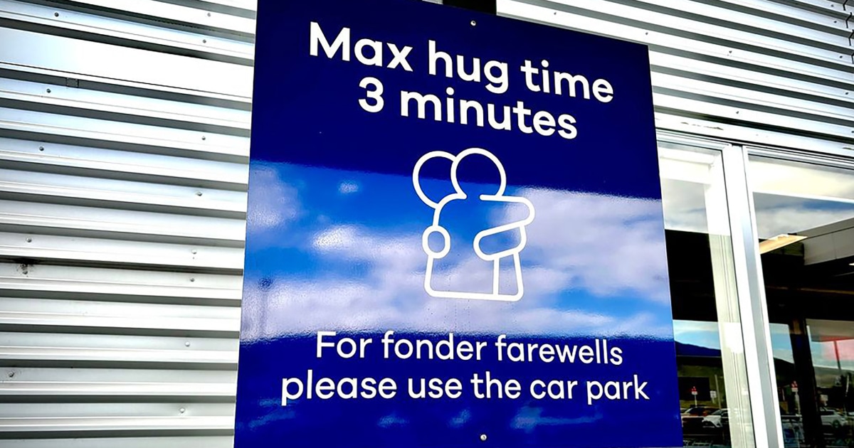 New Zealand airport limits goodbye hugs to 3 minutes