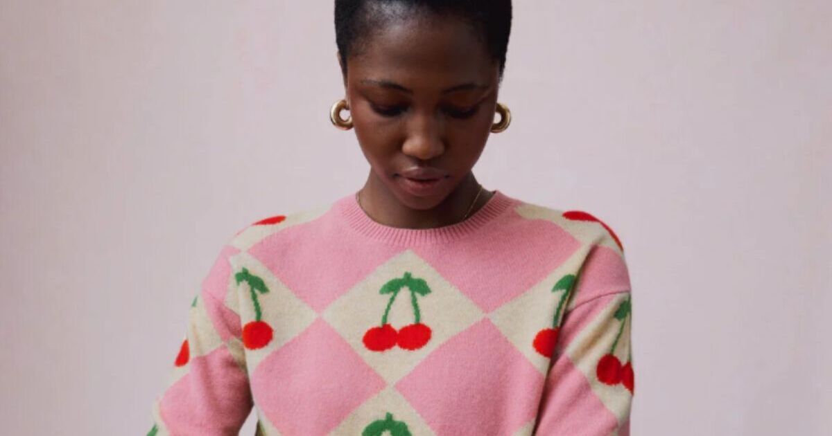 Get £30 off cashmere jumper with a cute cherry pattern