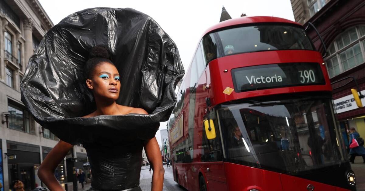 Aldi unveils ‘Trash-Chic’ bin bag collection during London Fashion Week