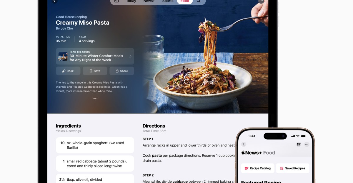 Apple’s News app is getting a recipes section